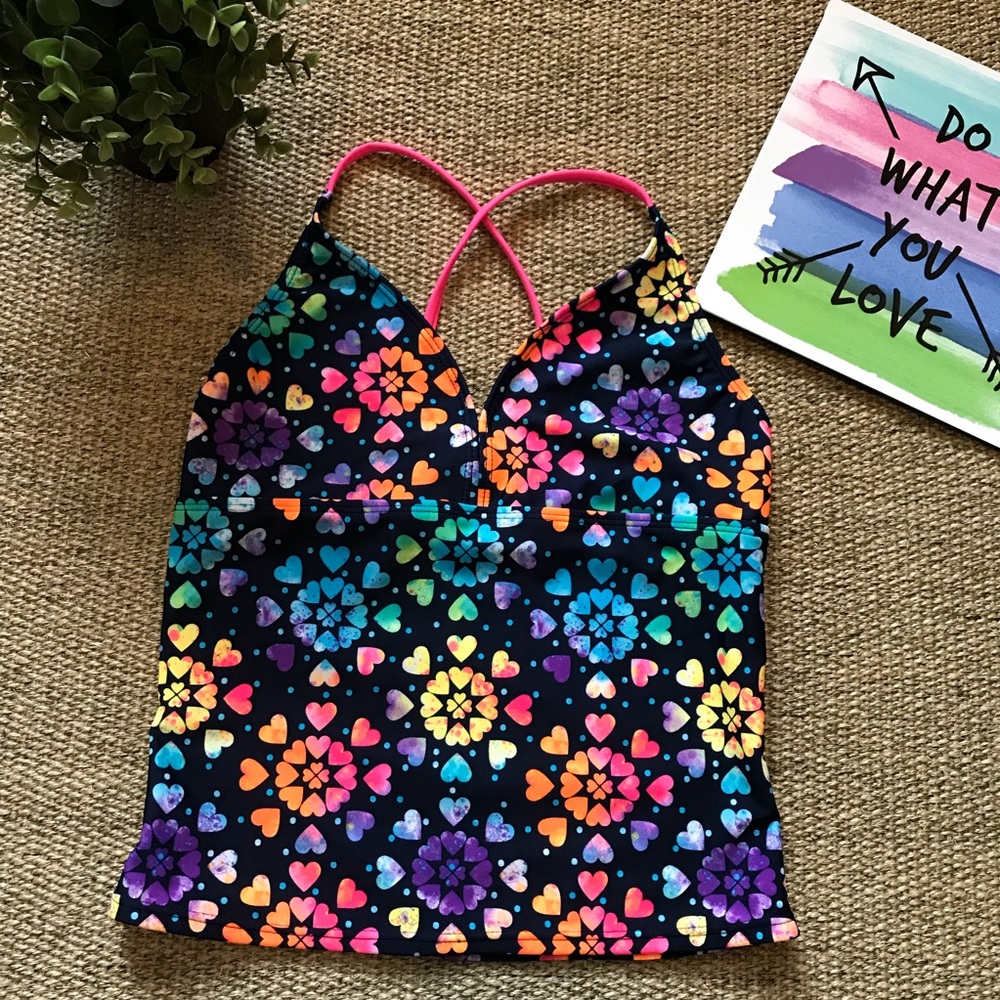 Cat & Jack Tie Dye Heart Swimsuit Top
